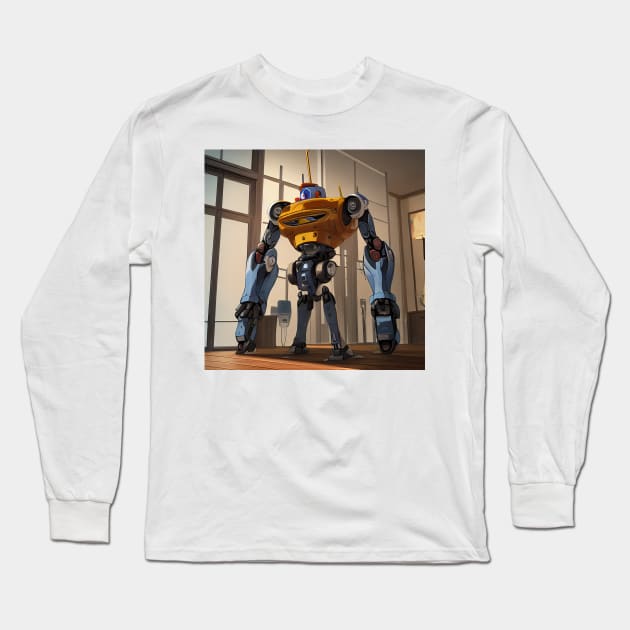 Vintage Futuristic Robot Long Sleeve T-Shirt by BAYFAIRE